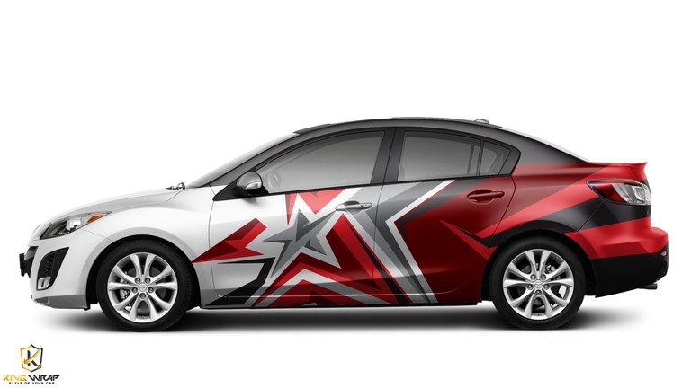 Mẫu tem dán xe ô tô Mazda 3 demo