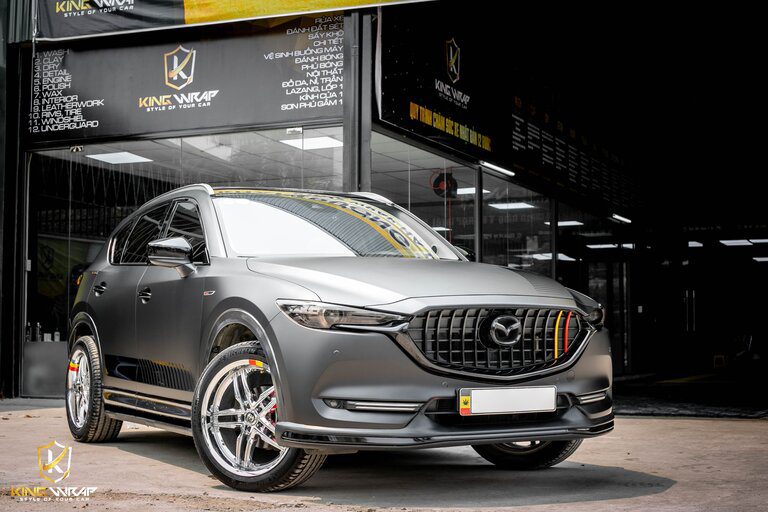 Dán decal đổi màu oto Mazda CX5 Đen Lì