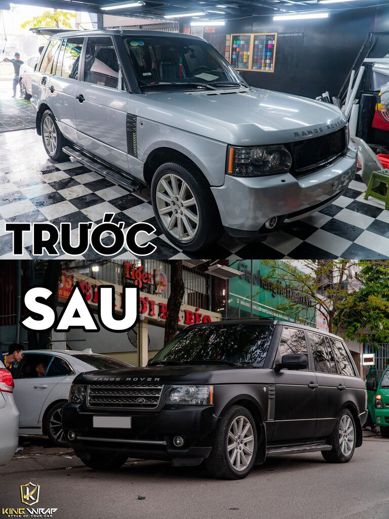 Dán đổi màu đen mờ Range Rover