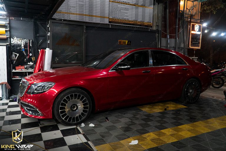Dán decal đổi màu oto đẹp giá rẻ tại Cầu Giấy Mercedes S500