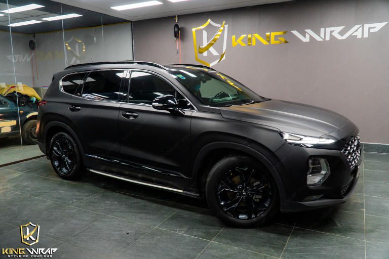 Dán đổi màu đen mờ Huyndai Santafe