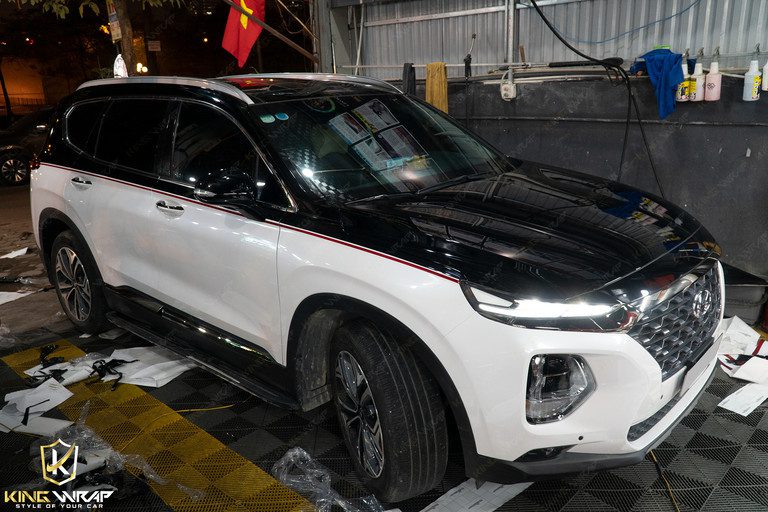 Dán decal đổi màu oto tại Cầu Giấy Santafe
