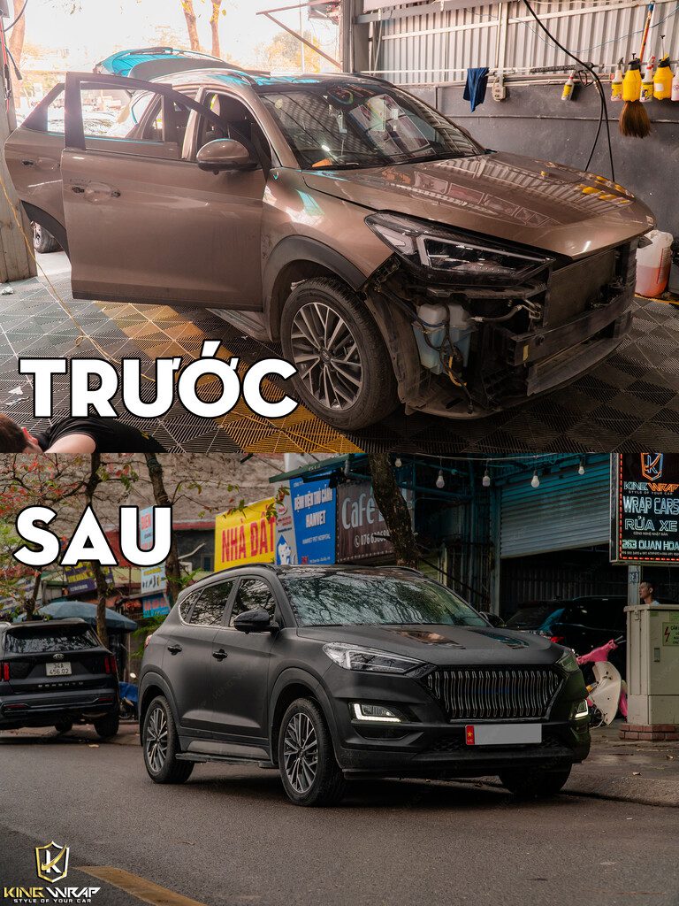 Dán decal đổi màu đen mờ Hyundai Tucson