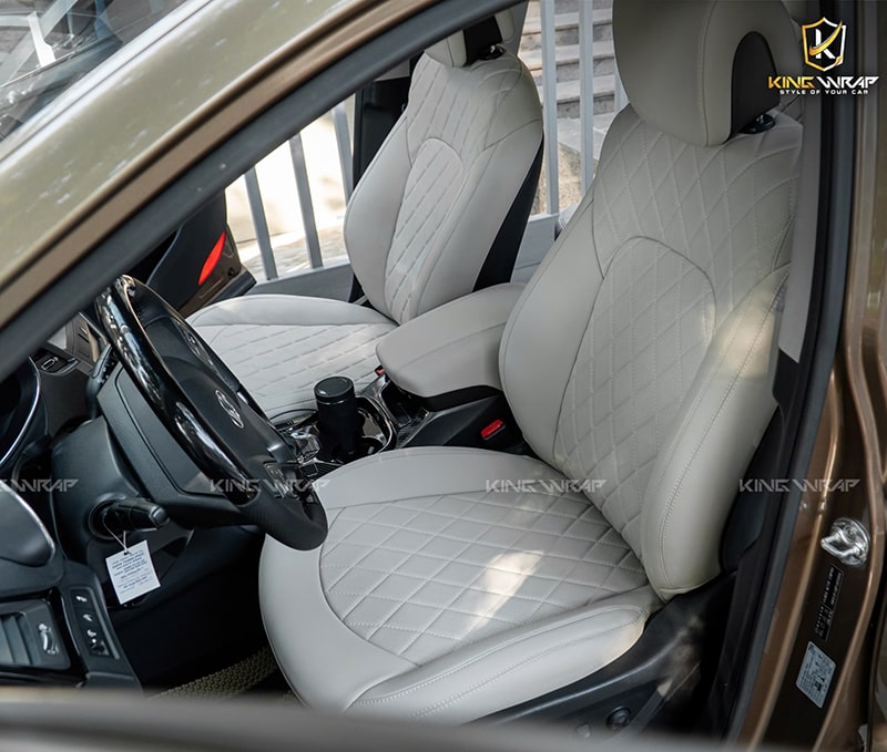 Bọc Ghế Da Ô Tô SantaFe màu kem Maybach