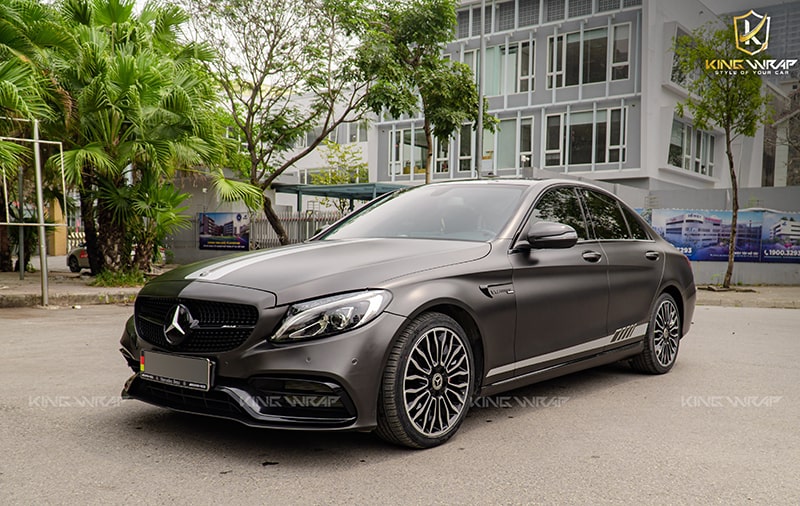 Dán Đổi Màu Ô Tô C300 Đen Xám Mờ