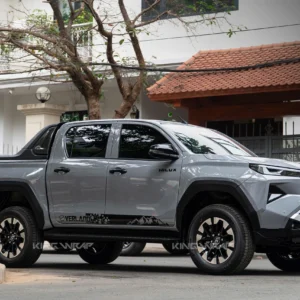 Toyota Hilux Dán đổi màu xám xi măng Teckwrap CG27HD – Dán phim cách nhiệt Photosync – Lót thảm sàn da 360 9D