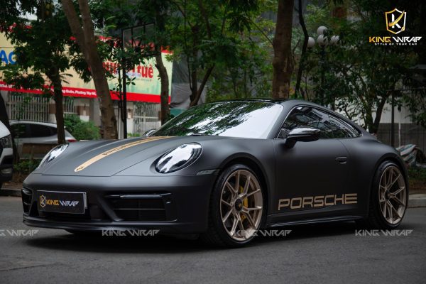 Dán PPF TeckWrap màu đen nhám cho Porsche 911