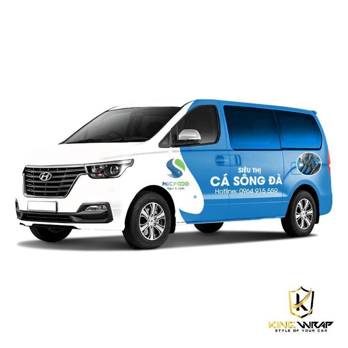 Dán quảng cáo trên xe ô tô Huyndai Starex