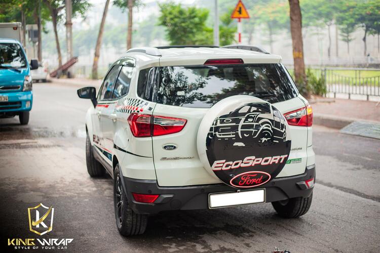Dán tem sườn xe Ecosport đỏ đen lôi cuốn