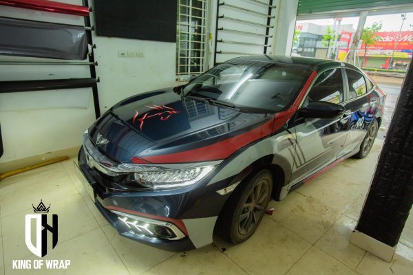 Decal Tem Ghép Honda Họa Tiết Đỏ