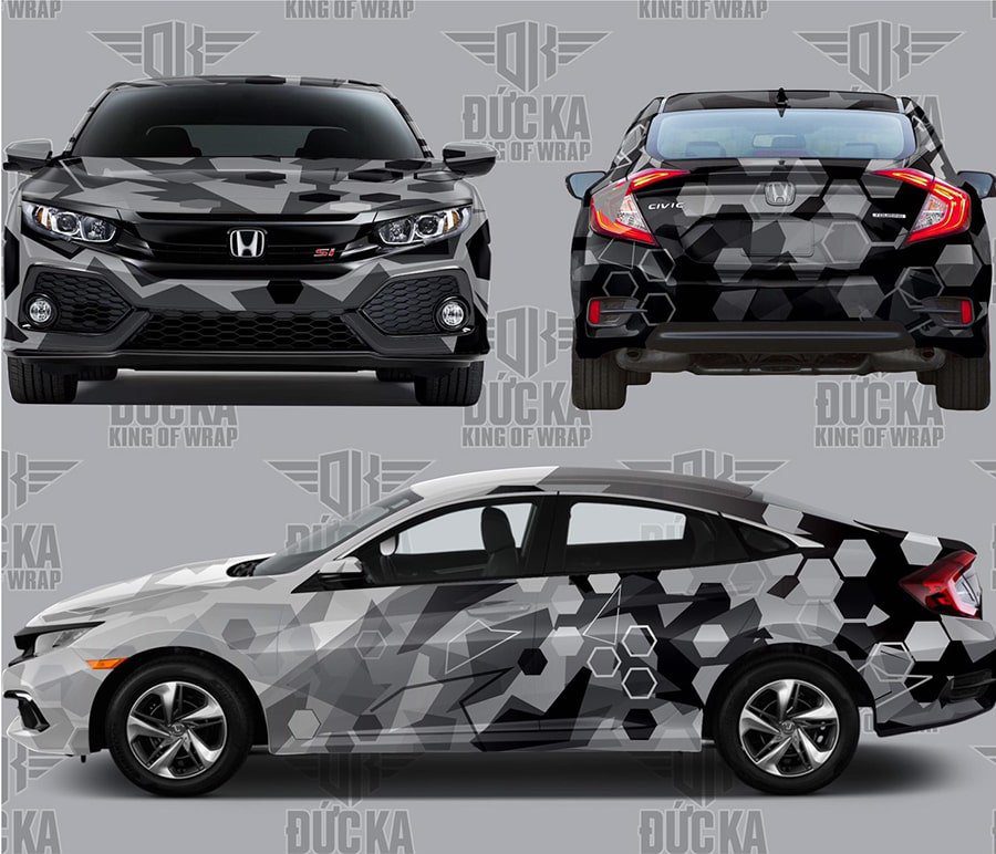 Dán decal đổi màu Civic – Tem trùm Printing
