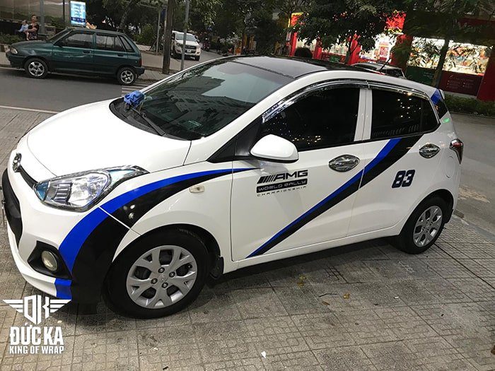 Decal tem sườn ô tô kia morning – Xanh đen