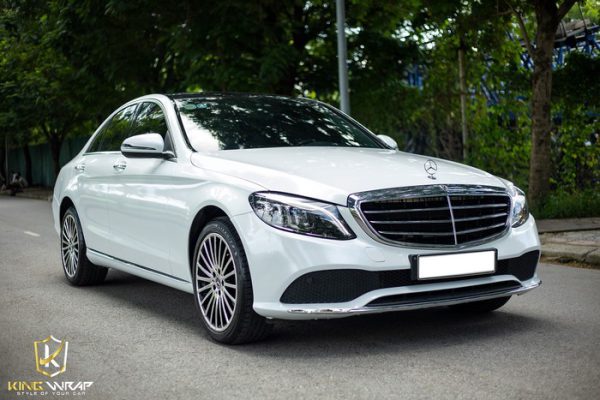 Dán đổi màu ô tô Hà Nội Mercedes C200 Trắng