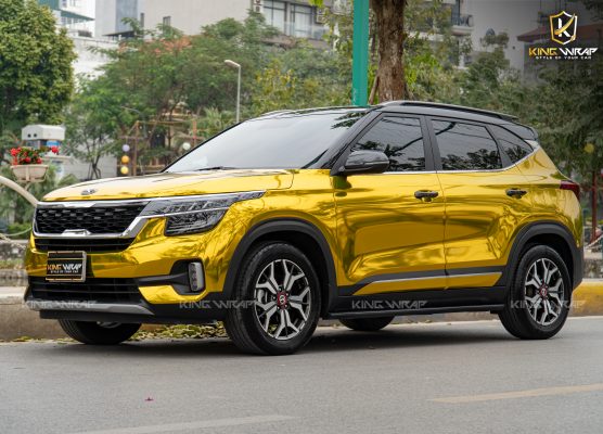 Dán Đổi Màu Vàng Chrome Kia Seltos Thời Thượng