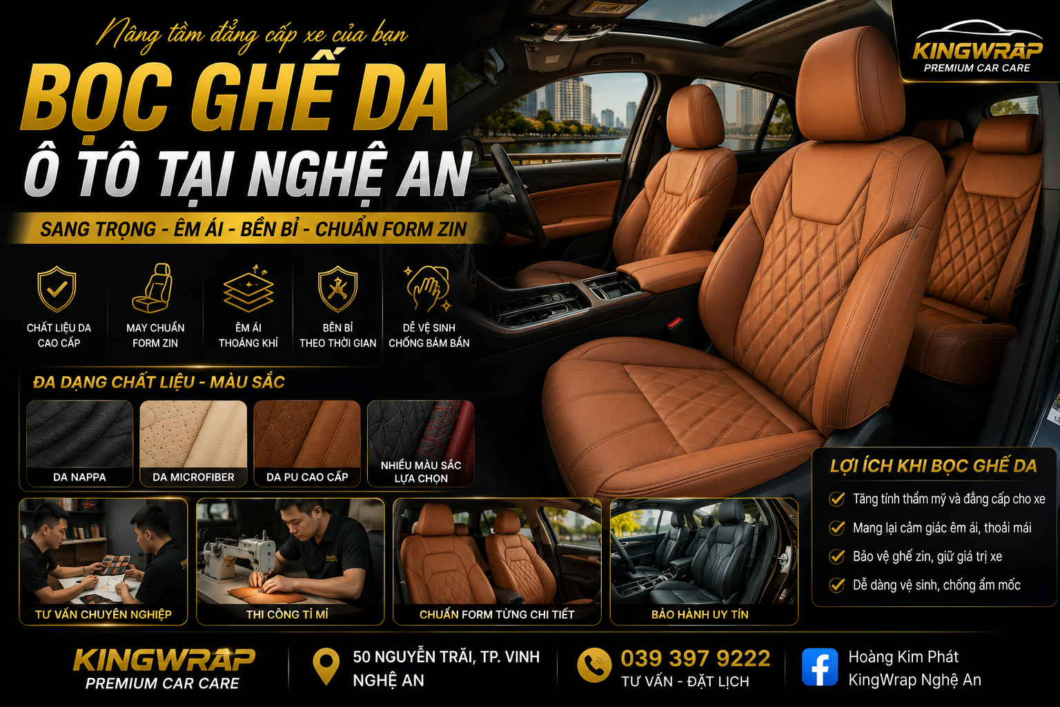 Bọc Ghế Da Ô Tô Tại Nghệ An