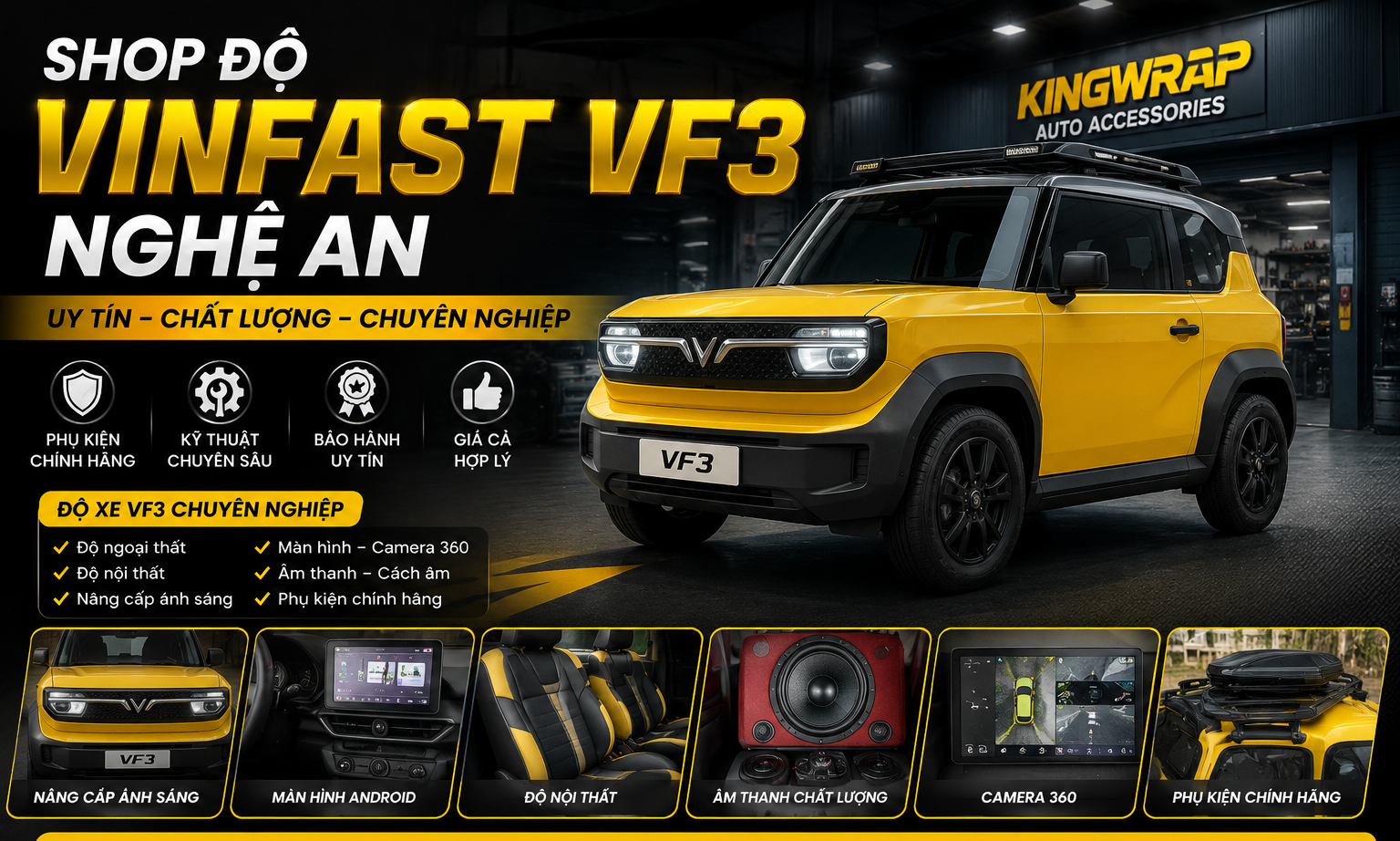 Shop Độ VinFast VF3 Nghệ An Uy Tín